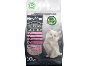 KITTYMAX hrudkující, bezprašný bílý bentonit BABY POWDER 10 l