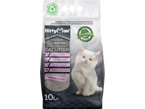 KITTYMAX hrudkující, bezprašný bílý bentonit LAVENDER 10 l