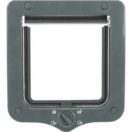 Průchozí dvířka pro kočku, 4-cestná, 20x22cm šedá