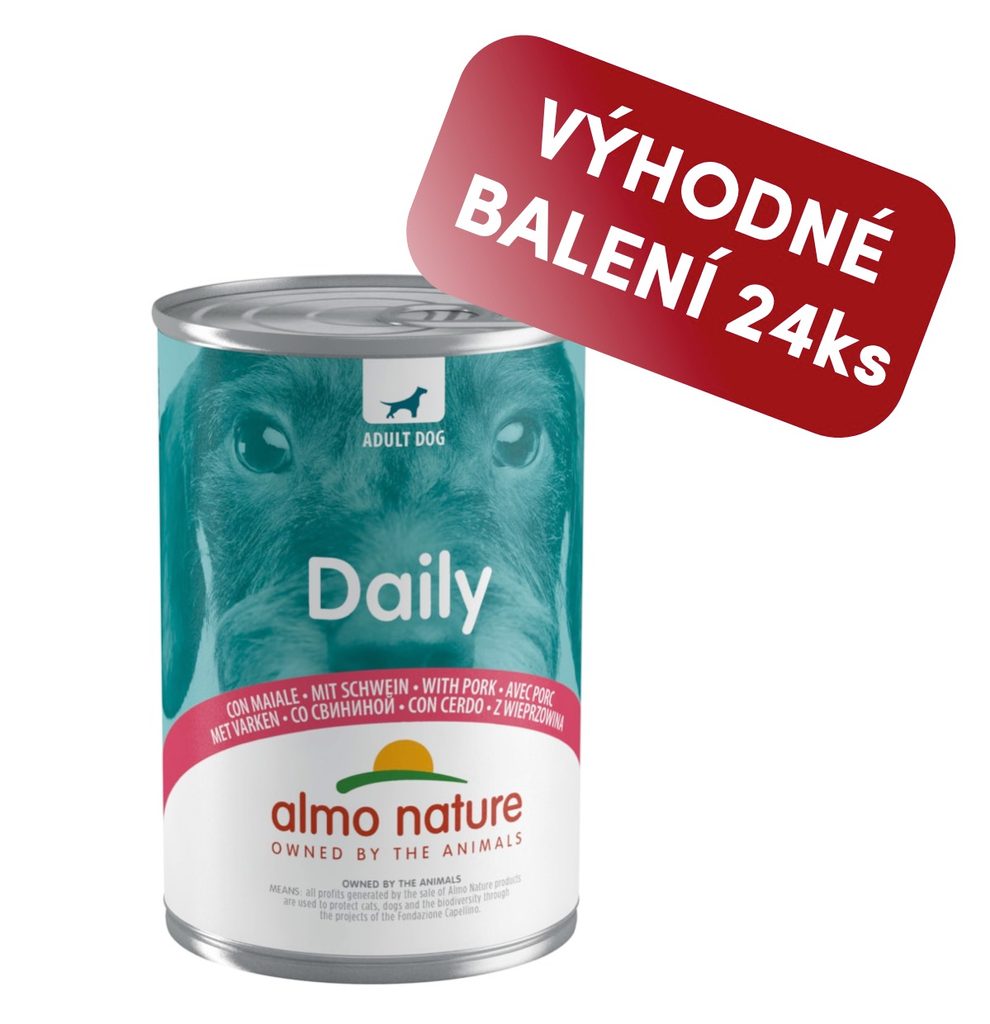Almo Nature Daily Menu - s vepřovým 24 x 400 g