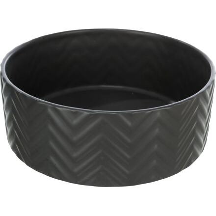 TRIXIE Keramická miska 0.4 l/ø 13 cm, vroubkovaná, černá Velikost keramické misky: 0,4 l/ ø 13 cm