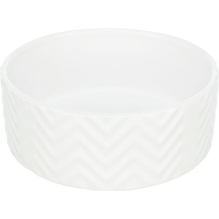 TRIXIE Keramická miska 0,9 l/ø 16 cm, vroubkovaná, bílá Velikost keramické misky: 0,9 l/ ø 16 cm