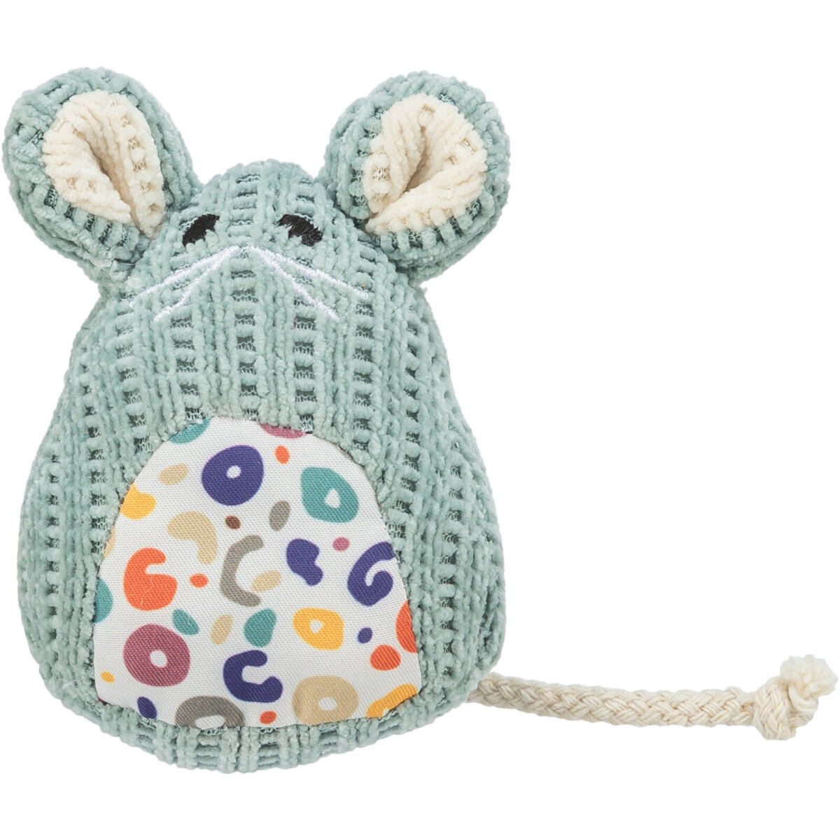 Myška tkaná sedící, s catnipem, 11 cm 1 ks