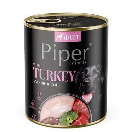 PIPER s krůtou a brokolicí, konzerva pro psy 800 g
