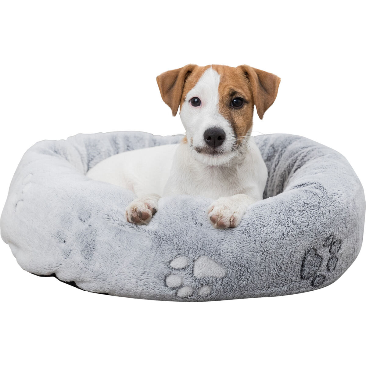 TRIXIE NANDO kulatý pelech s okrajem, 50 × 40 cm, světlešedá