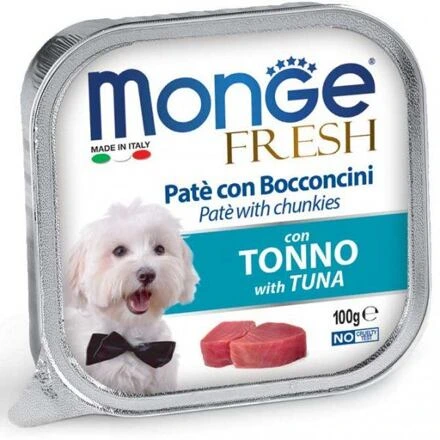MONGE FRESH - paštika a kousky s tuňákem  pro psy 100g