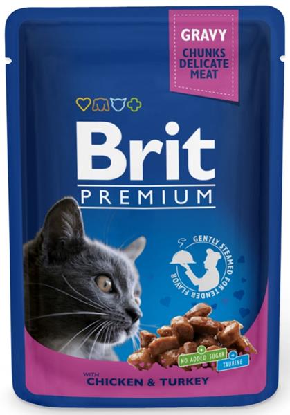 Brit Premium Cat kapsa with Chicken & Turkey 100 g - 1Ks