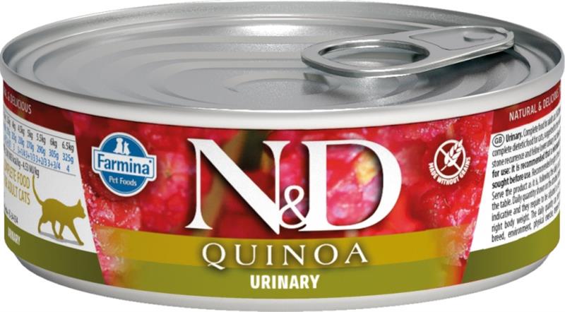 N&D CAT QUINOA Urinary Duck & Cranberry 80 g + 1ks ZDARMA