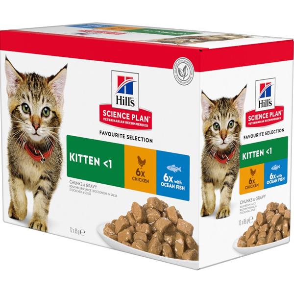 Hill´s Hill's Science Plan Feline Kitten kapsička Chicken & Ocean Fish 12 x 85 g