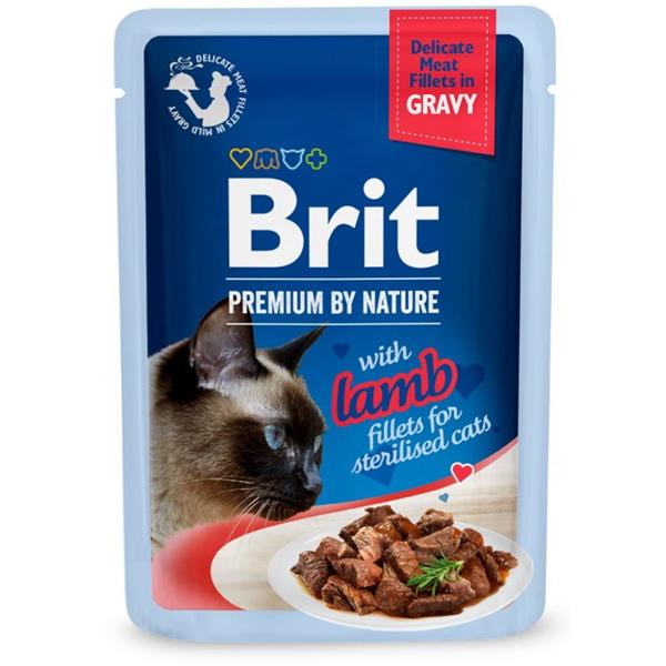 Brit Premium Cat D Fillets Gravy Lamb Sterilised  85 g