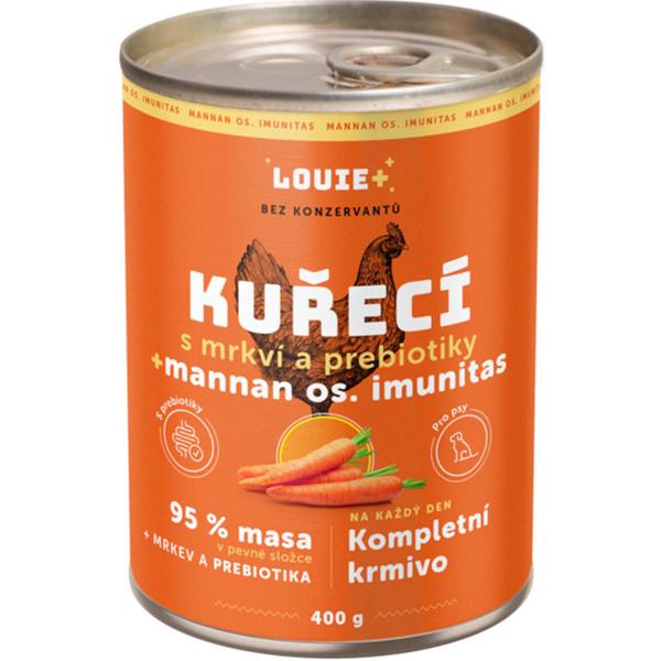 Louie konz.pro psy kuřecí, mrkev, prebiotika 400g