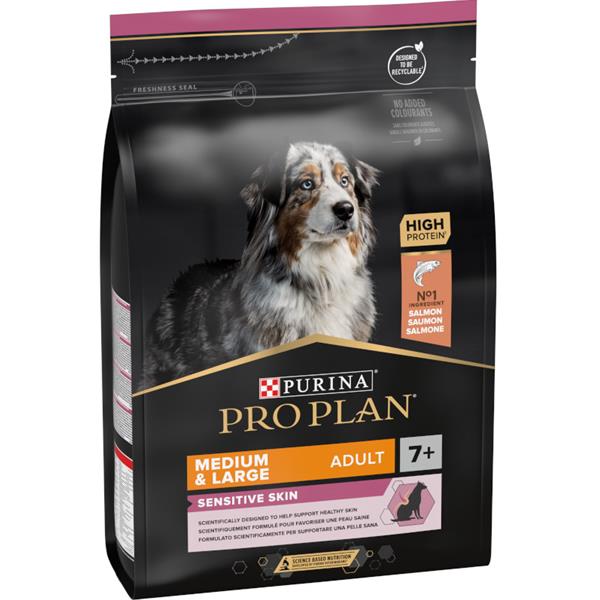 Pro Plan Dog Adult Medium & Large 7+ Sensitive Skin losos 3 kg
