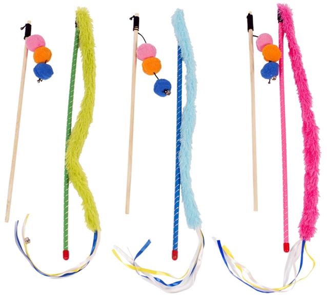 Hračka cat Vábnička s ocáskem a kuličkami set DUVO+ 1ks