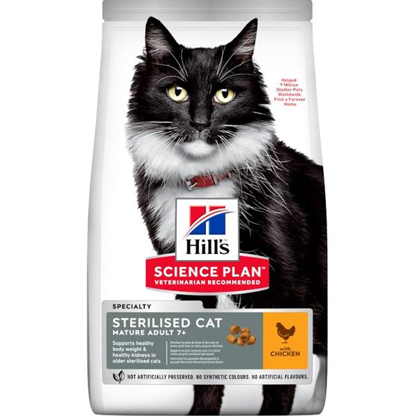 Hill’s Fel. Dry Mat Adult7+Sterilised Cat Chicken 10kg