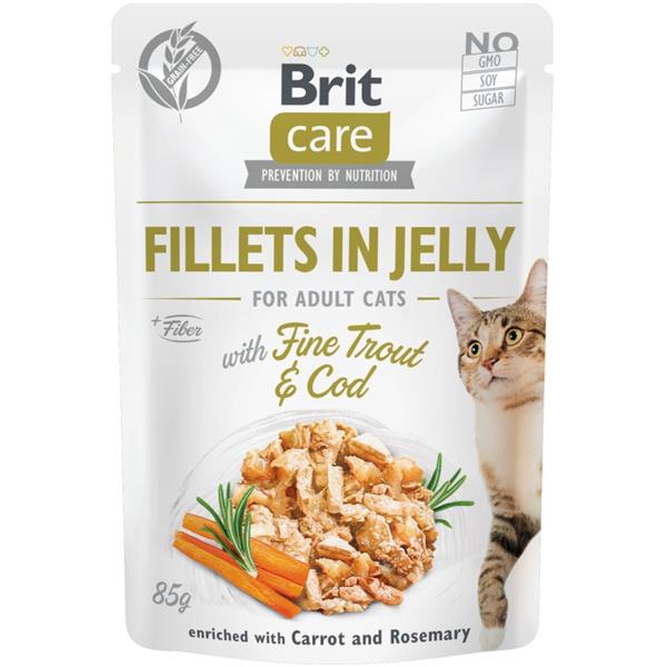 Brit Care Cat Fillets in Jelly with Trout&Cod 85 g