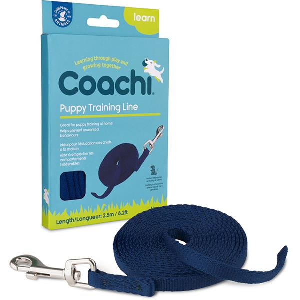 COACHI Puppy Training Line výcvikové vodítko pro štěňata modré 2,5 m