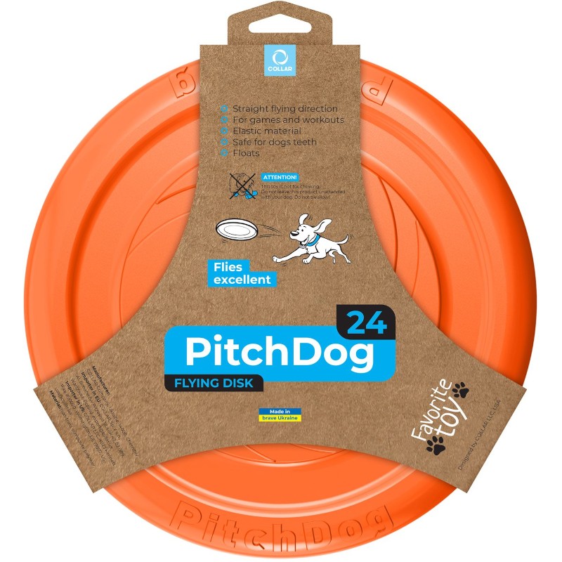 PITCHDOG Pěnový létající disk pro psy oranžový 24 cm