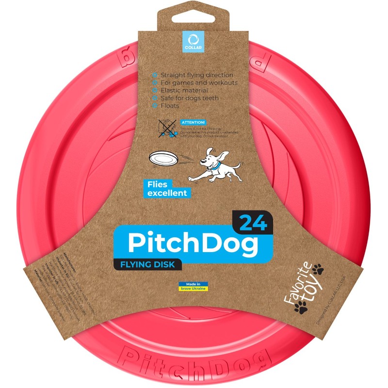 PITCHDOG Pěnový létající disk pro psy červený 24 cm