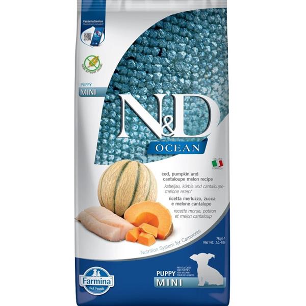 N&D OCEAN DOG Puppy Mini Codfish & Pumpkin & Melon 7 kg 