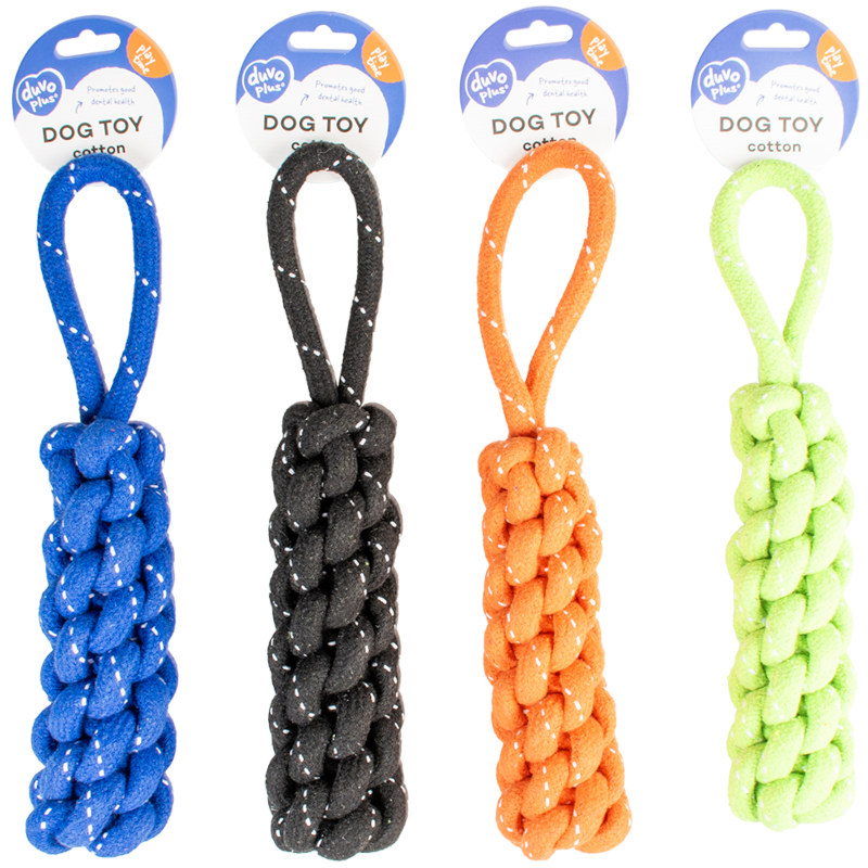 Hračka lano kolík s poutkem mix 34 cm Duvo+