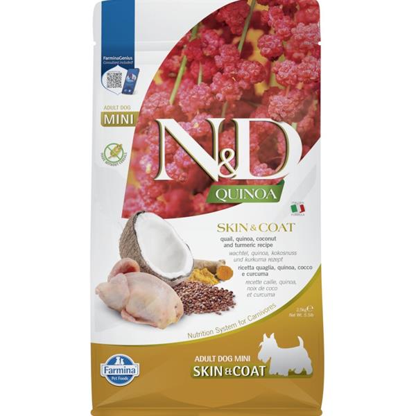 N&D Quinoa DOG Skin & Coat Quail & Coconut Mini 2,5 kg