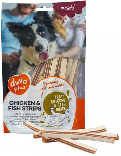 Duvo+ dog Meat! Chicken & fish strips 80g