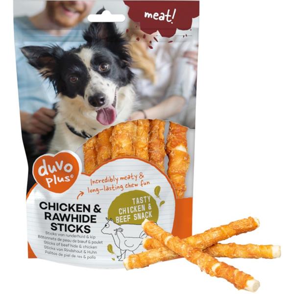 Duvo+ dog Bones! Twisted chicken jerky sticks 12,5cm (100 g)
