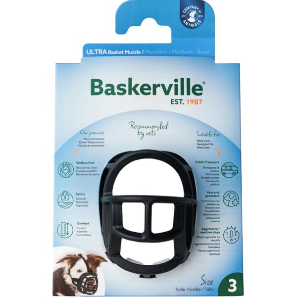 The Company of Animals Náhubek plast Baskerville černý Company of Animals vel. 3