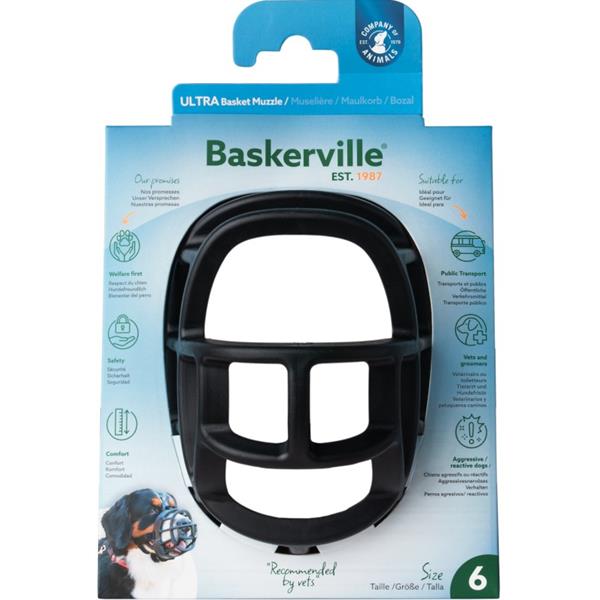 The Company of Animals Náhubek plast Baskerville černý Company of Animals vel. 6