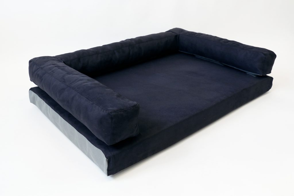 Aminela pelíšek s okrajem 80x60cm Half and Half černá/šedá