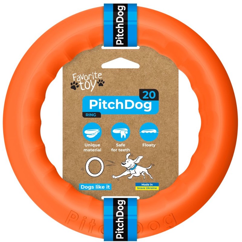 Hračka tréninkový pěnový kruh oranžový 20 cm PitchDog