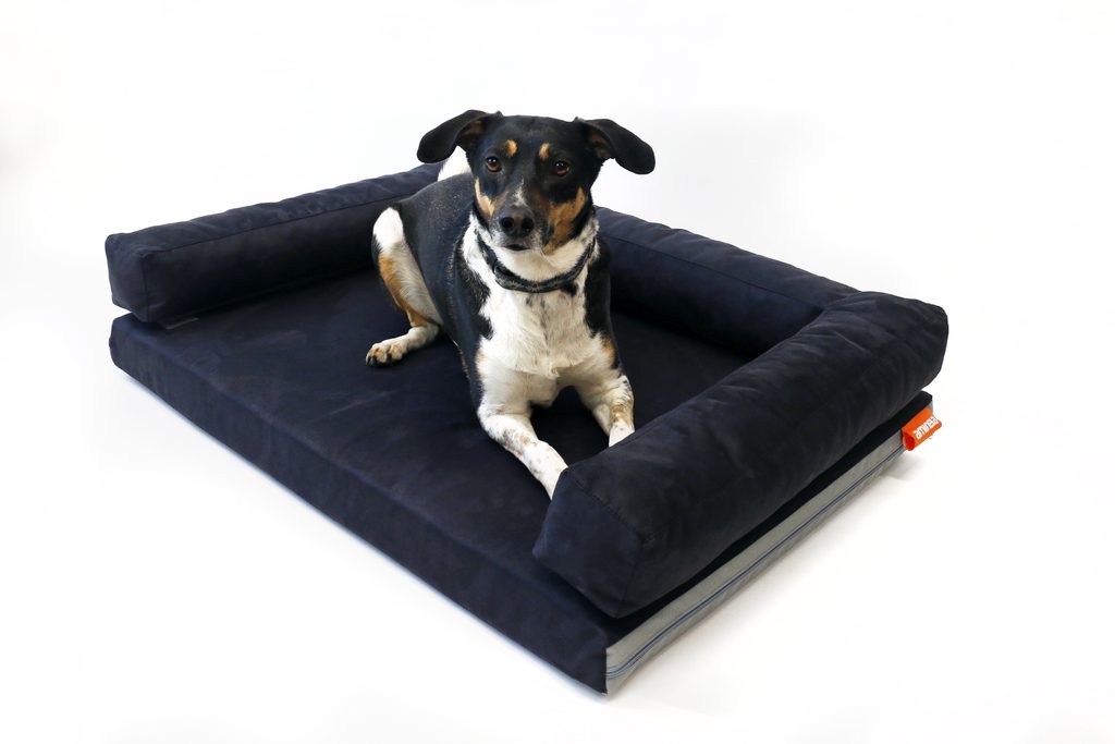 Aminela pelíšek s okrajem 100x70 cm Half and Half černá/šedá