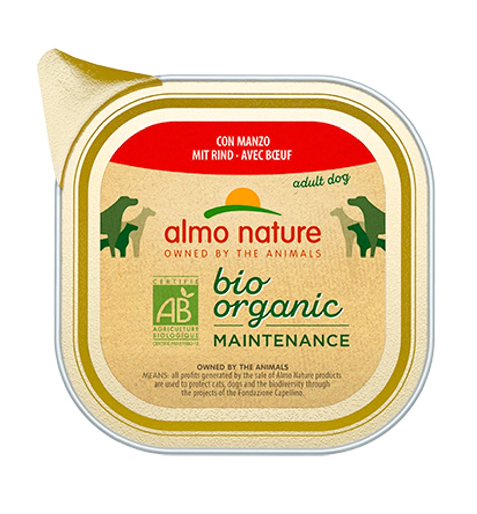 Almo Nature Bio Organic - vanička pro psy s hovězím 100g