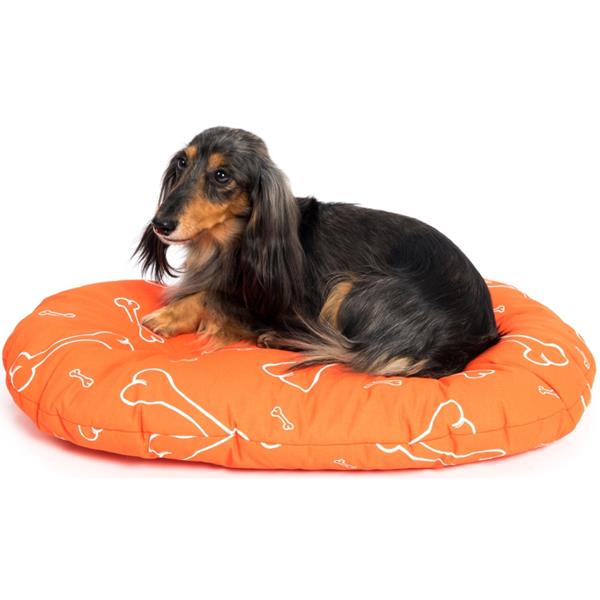 Samohýl Exclusive Polštář ovál bavlna vzor Kost oranžovo/bílý 60 cm