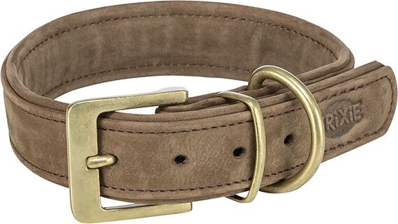 TRIXIE Obojek PURE kožený, hnědá Velikost koženého obojku PURE: L-XL: 52-63 cm/ 40 mm