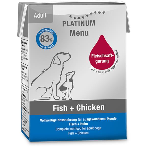 Platinum Dog Menu Fish + Chicken 375 g