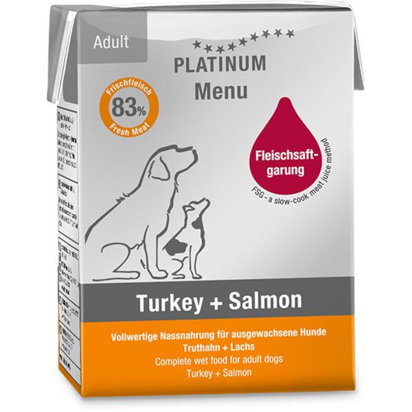 Platinum Dog Menu Turkey + Salmon 375 g