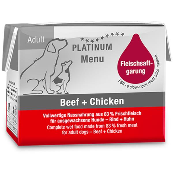 Platinum Dog Menu Beef + Chicken 90 g