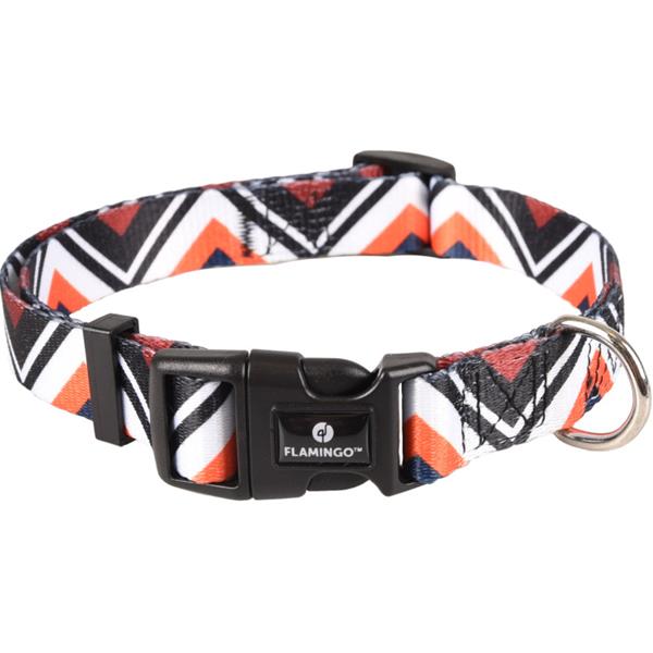 Obojek nylon Stian oranžovobílý S 1,5x30-45 cm Flamingo