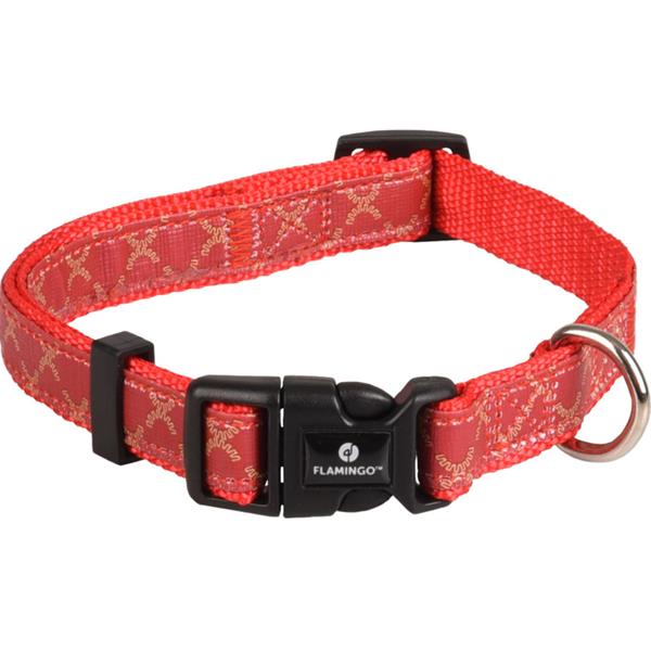 Obojek nylon Odin červený 2x40-55 cm Flamingo