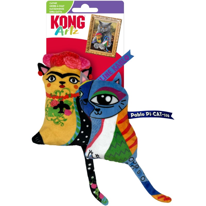 Hračka cat plyš KONG Artz Kahlo / Picasso 2 ks
