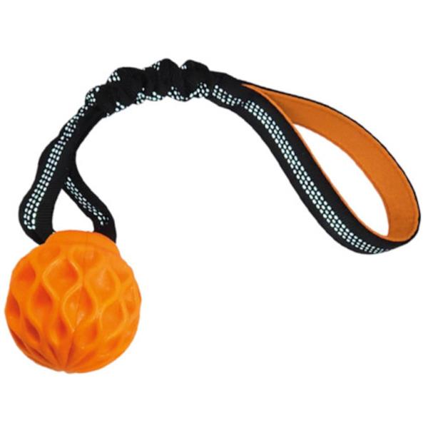 Hračka plovoucí TPR míček s provazem 37 cm oranžový Nobby