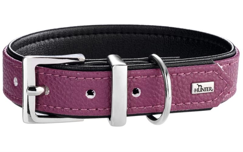 Obojek umělá kůže Vega, malinovo/černý Hunter 2,2 x 23-29 cm