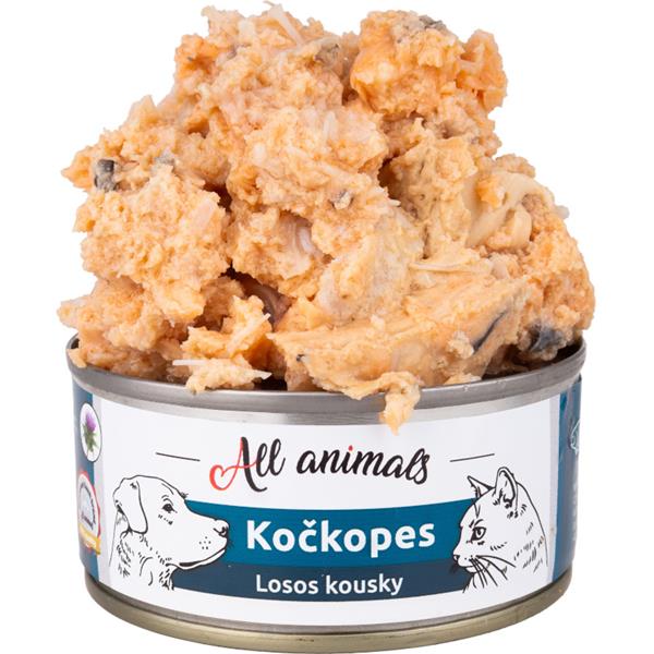 All Animals Kočkopes losos kousky konzerva