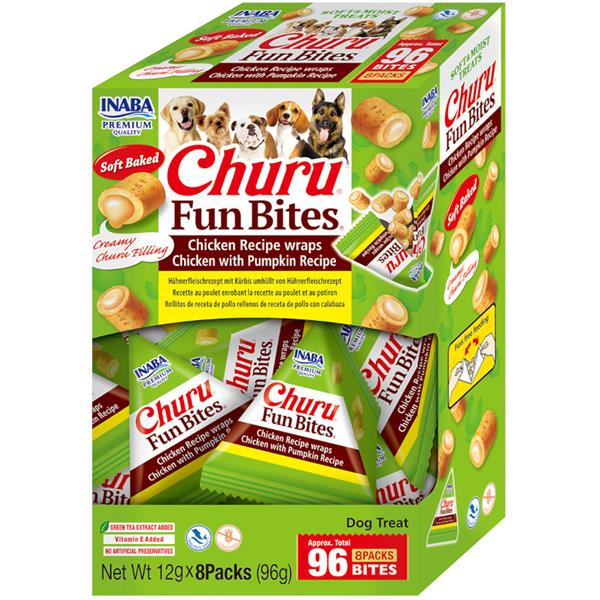 Inaba Churu Fun Bites dog snack kuře&dýně 96 g
