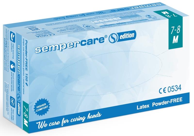 Ostatní Rukavice nesterilní latex Sempercare XL 90 ks bez pudru