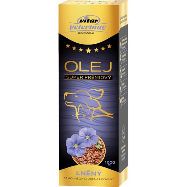 VITAR Veterinae Lněný olej 1000ml