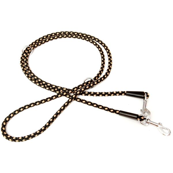 B&F Vodítko textil lano UZLÍK černo-béžové 0,6×240 cm BAFPET