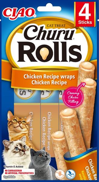 Churu Cat Rolls Chicken wraps&Chicken cream 4x10g