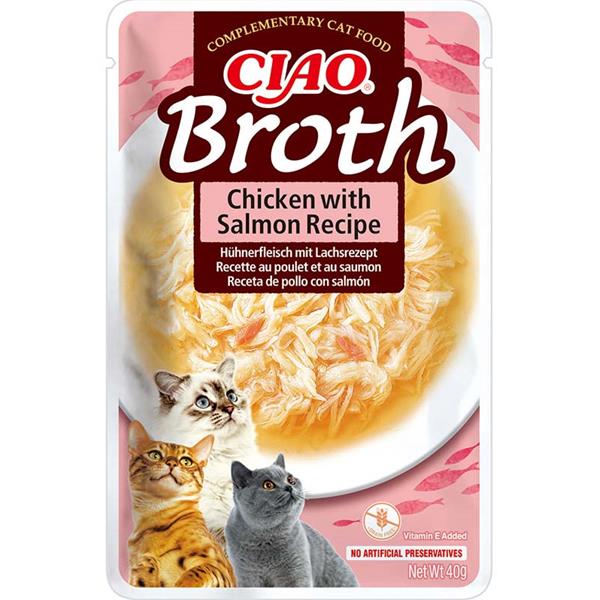 Churu Cat CIAO Broth Chicken with Salmon Recipe 40 g 